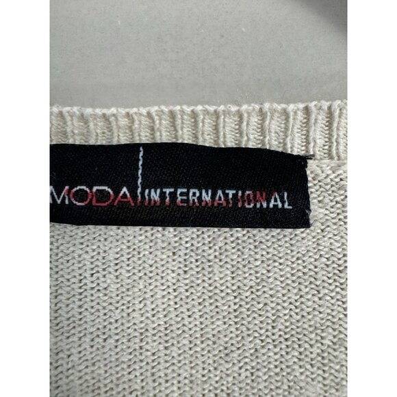 Vintage Women Cream XSmall V-Neck Sweater Y2K Retro Cottage Minimal Lightweight - Picture 3 of 5